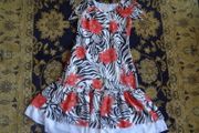 Ladies summer lined white black dress