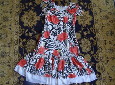 Ladies summer lined white black dress