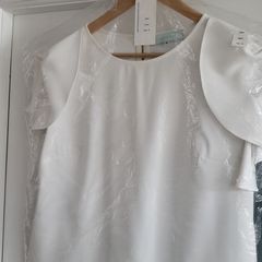 Caroline Kilkenny Davis White Blouse Sz 16 Uk - Rrp 225 (new)