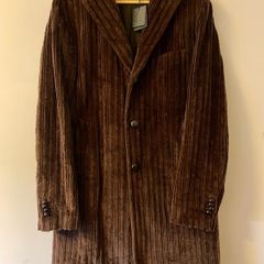 Tagliatore Italian Brown Wide Wale Corduroy Overcoat BNWT IT 46 UK 36-38
