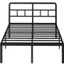 Black Double Bed Frame 4ft 6 with Curved Headboard, Heavy Duty 46 cm High Image 3