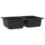 Kitchen Sink Black 76 x 48 x 30 cm Quartz and Resin Image 4