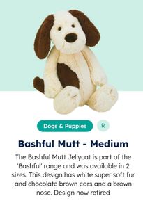 Jellycat Bashful Mutt Medium RARE