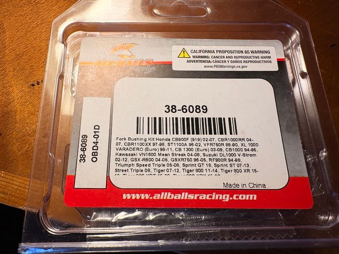 All Balls Fork Bushing Kit 38-6089