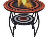 Mosaic Fire Pit Table Terracotta and White 68 cm Ceramic