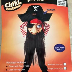Child's Halloween Fancy Dress Pirate Costume. Age 10-12 years.