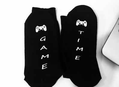 Game Time Funny Gamer Socks Great Gift Present Idea