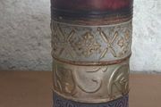 Embossed Tin Metal Vase  Boho Moroccan Style  1ft Tall