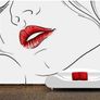 NEW Wallpaper - Line drawing of a beautiful lady with brown lips Image 3