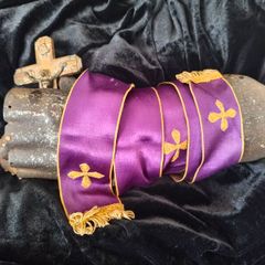 catholic priest purple and gold silk stole