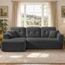 Modular Corner Sofa with Chaise Longue Slate Grey Corduroy No Assembly Required Image 3