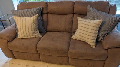 Suede leather Three seater Sofa.