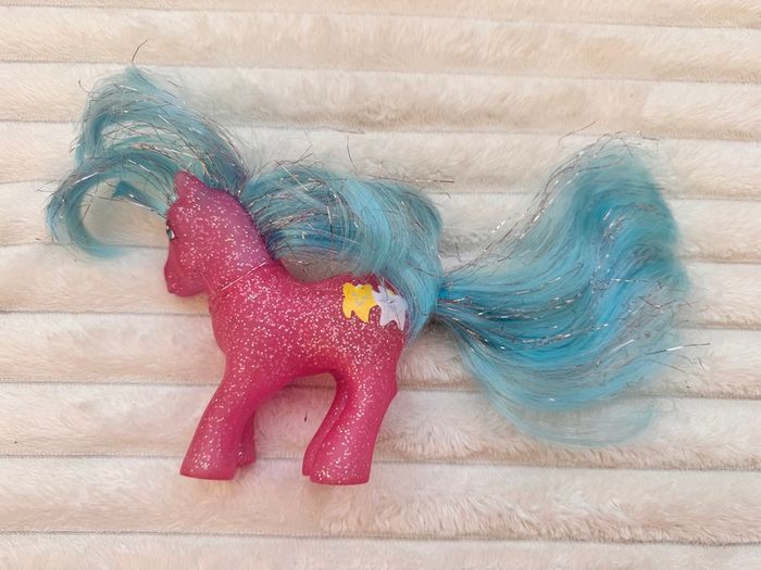 My Little Pony Star Dancer Sparkle Vintage 1987 Hasbro G1 MLP Pink Glitter approx. 12 cm. Used Please see photos