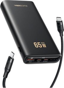 VEEKTOMX 65W Laptop Power Bank, 20000mAh Fast Charging Portable Charger Extra 100W (5ft) USB C to C Charging Cable with PD 3.0 & QC 3.0 Compatible with MacBook/iPhone/Samsung/Steam Deck/Tablet/DJI