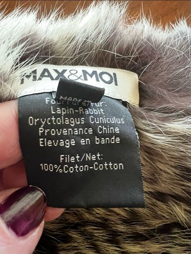Long Max & Moi French Fur Scarf Wrap