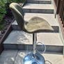 Olive Green Velvet Adjustable Bar Stool Image 2