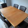 Oak extendable dining table + chairs Image 2