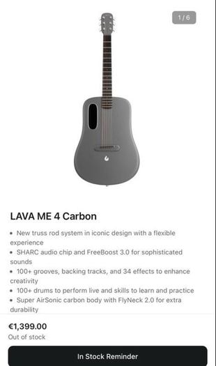 Guitar - Lava Me Carbon 4 38 Inch