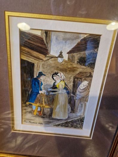Signed watercolour painting