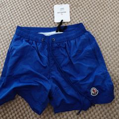 Moncler Monogram Print Swim Shorts Blue Size M (New With Tags)