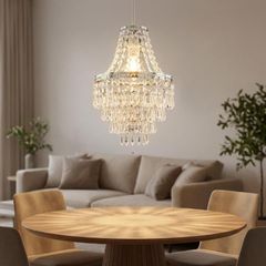 5 Tier Teardrop Crystal Beaded Chandelier Lamp Shade Pendant Light