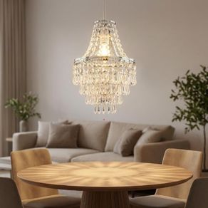 5 Tier Teardrop Crystal Beaded Chandelier Lamp Shade Pendant Light