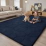 Rugs Living Room 275x370,3D NavyBlue Area Rugs for Bedroom,Extra Large Rugs for living room,Machine Washable Anti Slip Short Pile Rug Carpets Mat for Kids Room Bedroom Image 3