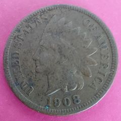 1908 American Indian head One Cent coin