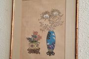19th century framed Chinese art study on silk
