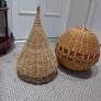 2 x Vintage Wicker Pendant Light Shades Image 2