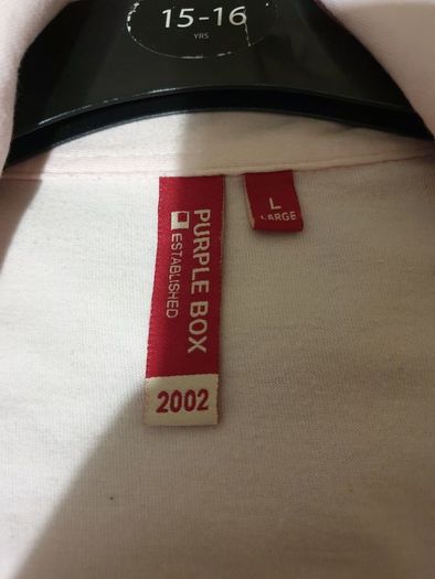 purple box pink small medium polo shirt