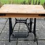 Bespoke unique antique upcycled Singer Sewing Machine Base Table Image 2