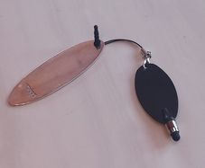 Silver paddle for bookmark or phone pen, D18 post 3e
