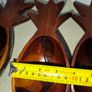 Vintage Mid-Century Modern 3 Piece Set Monkey Pod Wood Pineapple Dish Bowls Image 5