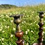 Antique English Oak Candlesticks Image 5