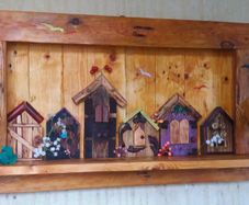 Rustic Fairy Door floating shelf / display