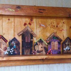 Rustic Fairy Door floating shelf / display
