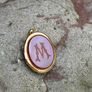 Antique Victorian Carnelian Locket Pendant 'M' Image 3
