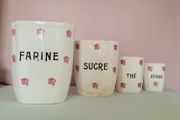 Antique french set of four porcelain cannisters
