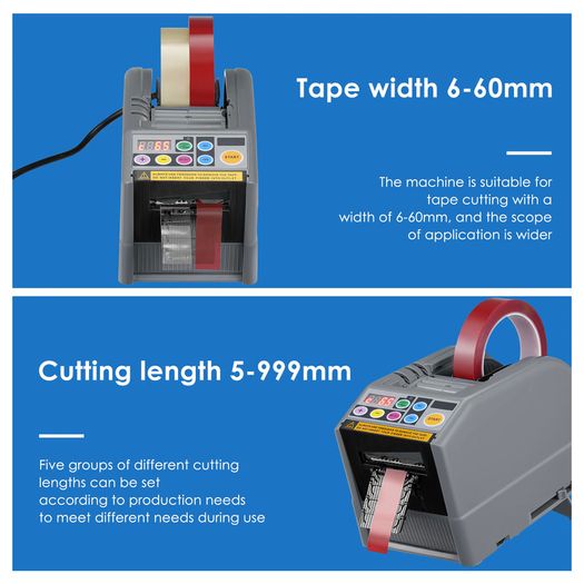 BRAND NEW Upgraded Automatic Tape Dispenser Electric 6-60mm Applicable Tape Width Adhesive Cutter Packaging Machine 220V/110V