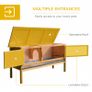 Rabbit Hutch Outdoor Guinea Pig Hutch with Run, Small Animal Off-ground Duck House Hideaway Backyard with Openable Roof, 125.5 x 100 x 49cm, Orange Image 3