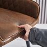 2 x Bar Stool with Faux Suede Cover, Sponge Padded Bar Chairs with Footrest Armrest High Stool with Metal Legs for Home Kitchen Counter and Bar Image 4