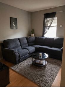 grey recliner sofa