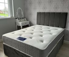 New Plush grey double bed with mattress