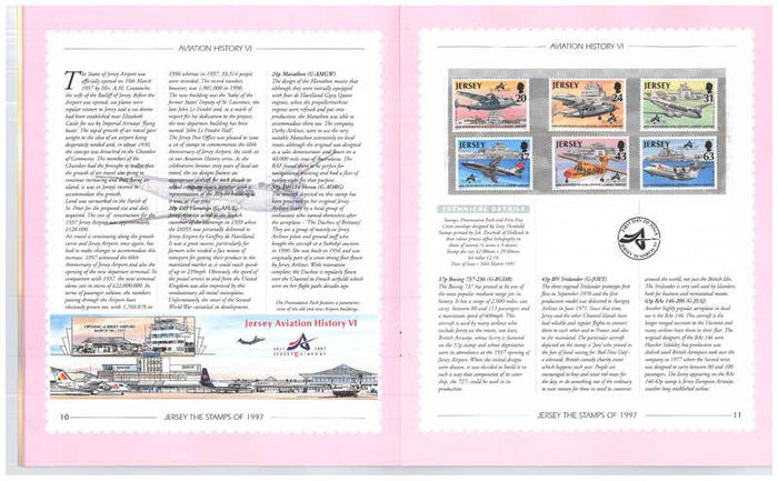 1997 Jersey (Channel Islands) Stamp Year Book (softback) issued by Jersey Post with 14 images of contents