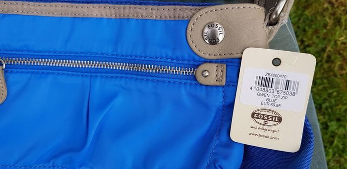 Brand New Fossil Gwen Top Zip Blue Ladies Shoulder Bag