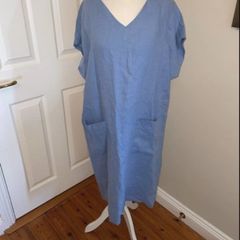 Carolyn Donnelly blue linen dress - suit 10-12