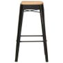 Bar Stools 4 pcs Black Solid Mango Wood Image 2