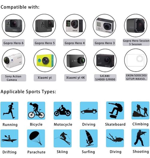 Action Camera Accessories Kit for GoPro Max GoPro Fusion GoPro Hero11 Hero10 Hero9 Hero8 Hero7 6 5 4 DJI OSMO Action Insta360 AKASO Campark Crosstour (FREE POSTAGE)