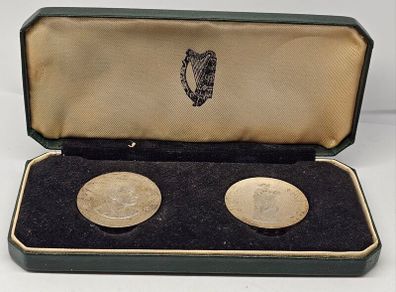 Ireland Silver Proof 1966 10 Shillings Double Set Rare in Original Holder